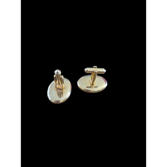 Vintage Mens Cufflink Dragon Oval Gold Tone - Picture 3 of 4